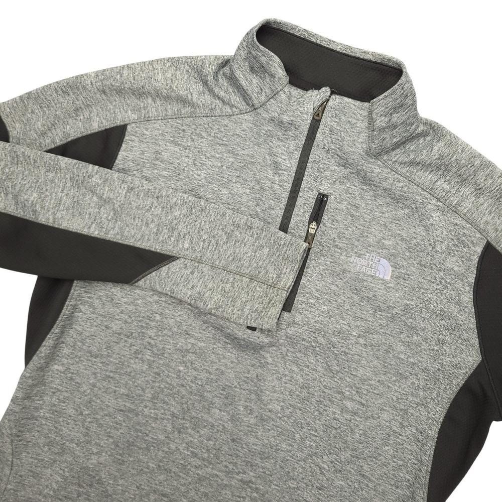 North Face Impulse FlashDry Pullover Womens XL Gray 1/4 Zip Athletic Top Runner